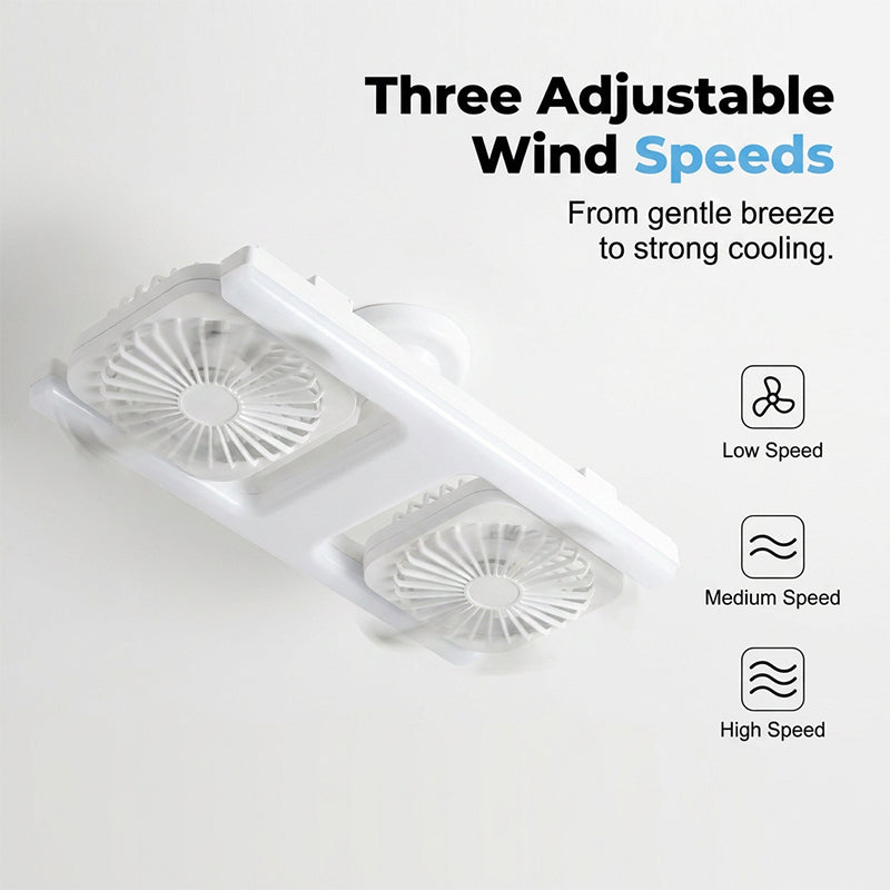 Deckenventilator mit Doppelkopf und LED-Licht – modernes Design mit Fernbedienung für Wohnzimmer & Schlafzimmer