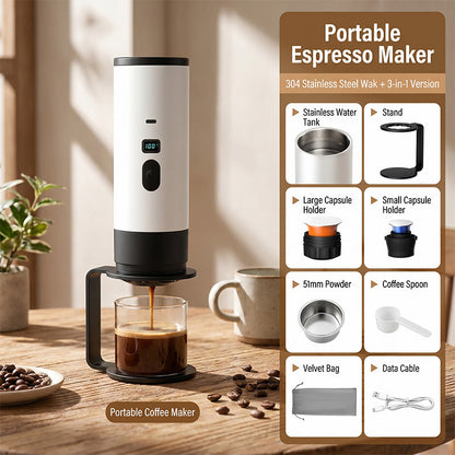 ☕ Tragbare Espressomaschine für Reisen – kompakt, akkubetrieben & perfekt für frischen Kaffee unterwegs, im Auto oder Zelt 🚗⛺