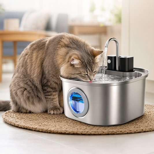 🐱 50% RABATT! 💧 3,2L Edelstahl-Trinkbrunnen für Katzen & Hunde – Kabellos & mit Filter – Leise, hygienisch & leicht zu reinigen – perfekt für frisches Wasser den ganzen Tag 🐶✨