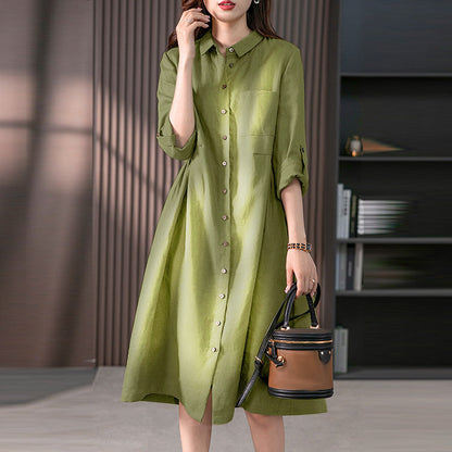 Women's Relaxed Fit Cotton Linen Dress