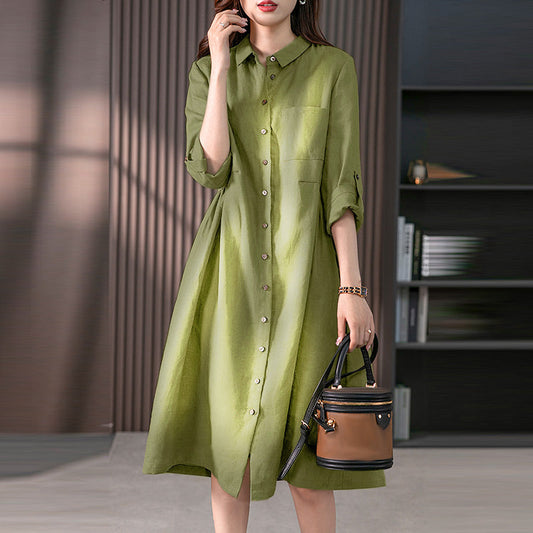 Women's Relaxed Fit Cotton Linen Dress