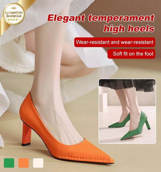 [Nice gift] French-style pointed-toe temperament shallow mouth high-heeled shoes