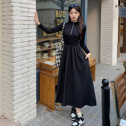 Women's Black Long Sleeve Dress